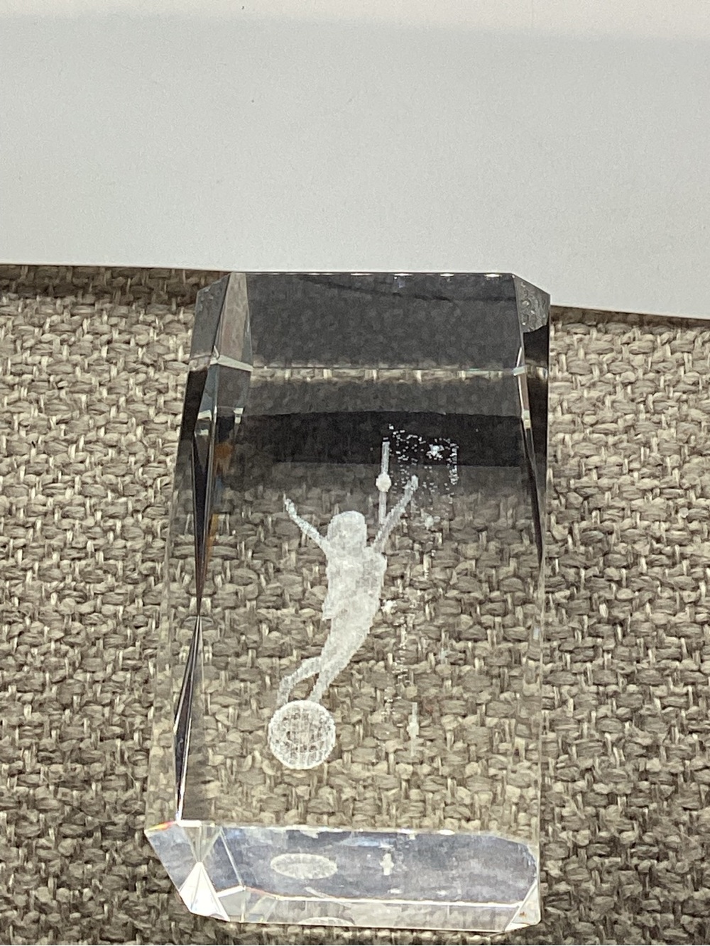 Crystal 3D Laser Etched Gymnast Sculpture Paperweight in gift box